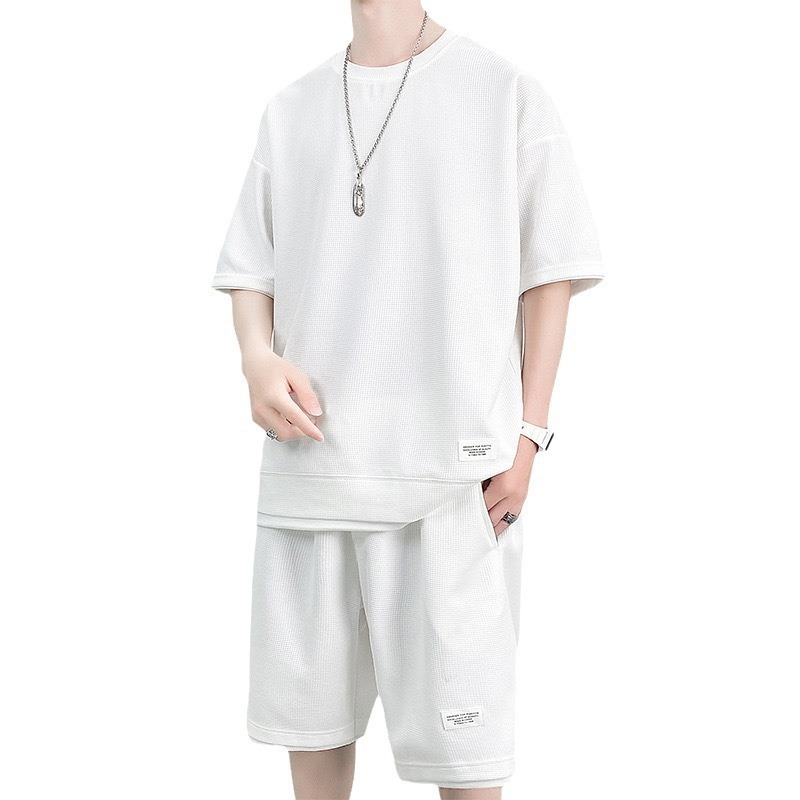 Waffle Sports Suit Men's Top And Shorts Two-piece Set - Image 3