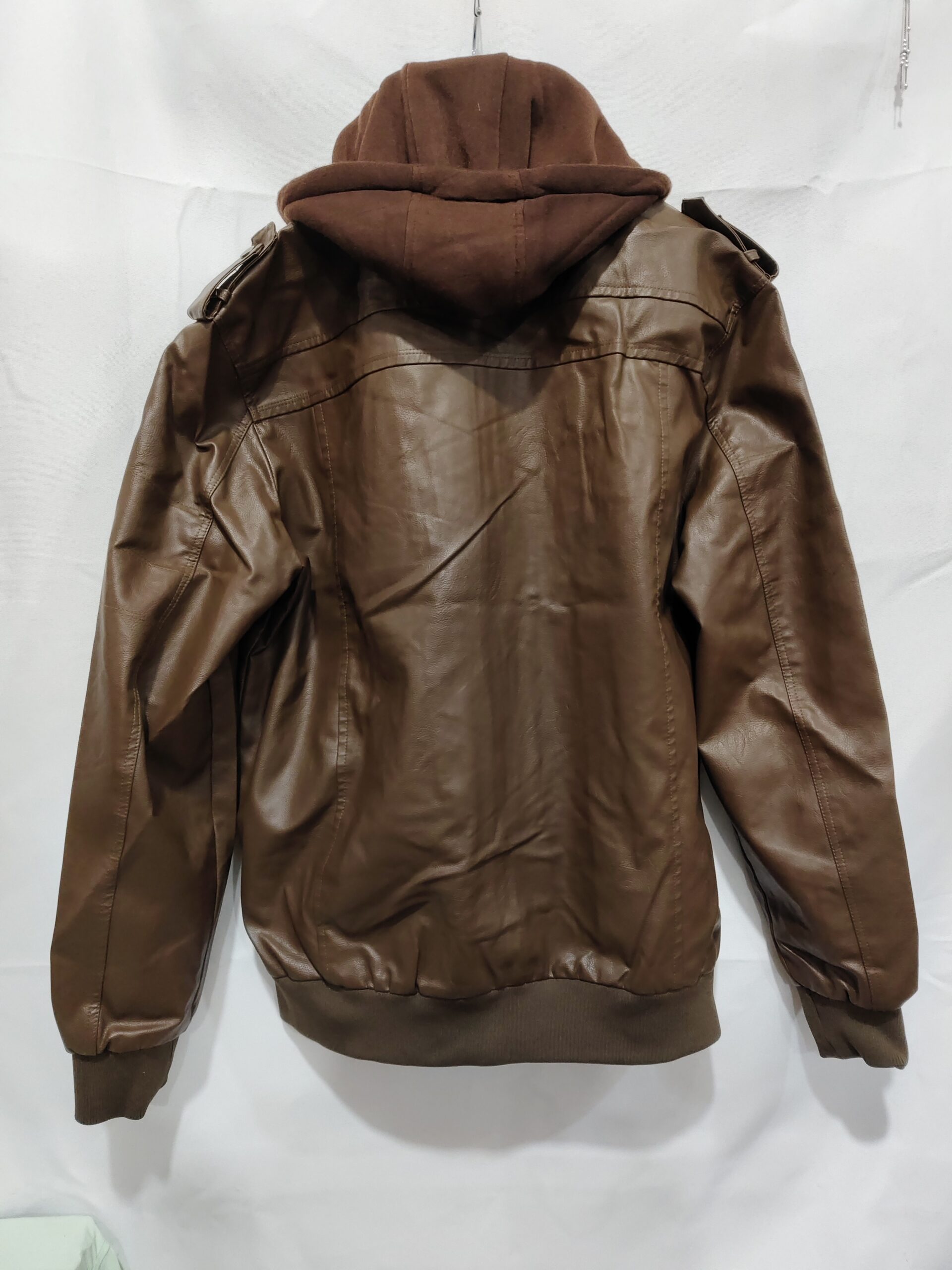 Spring, Autumn And Winter New Leather Jacket Men's Hooded Leather Jacket Youth Men's Jacket - Image 5