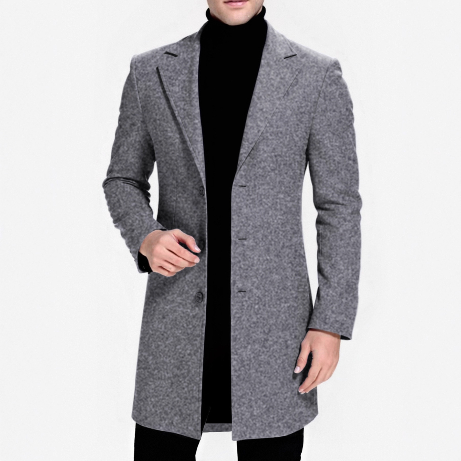 Everyday Commuter Style Lightweight Wrinkle-resistant No-iron Mid-length Trench Coat - Image 3