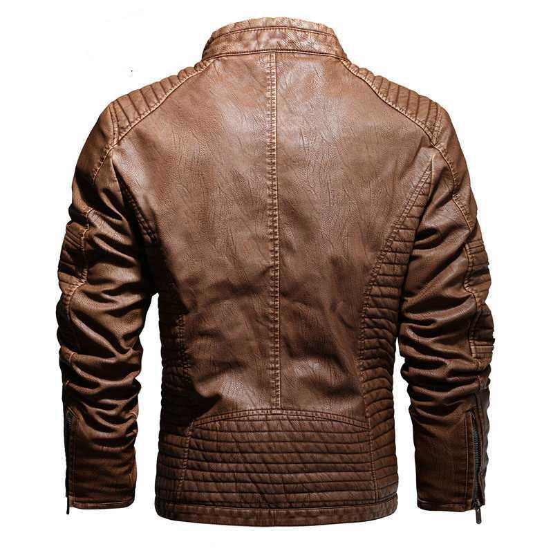 New Men's Motorcycle And Velvet Leather Jacket - Image 2