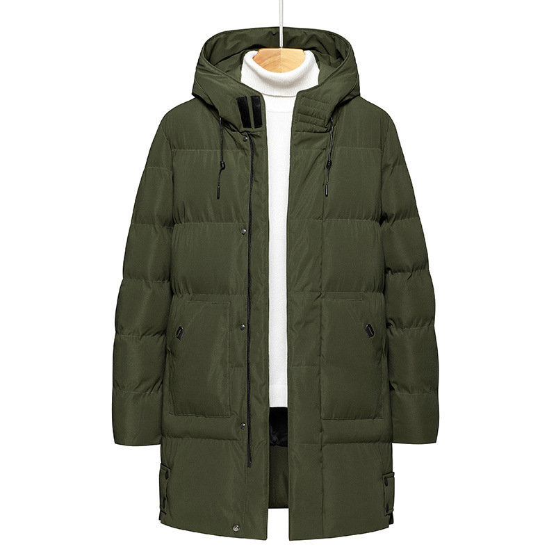 Plus Size Keep Warm Men's Thick Mid-length Cotton-padded Jacket - Image 6