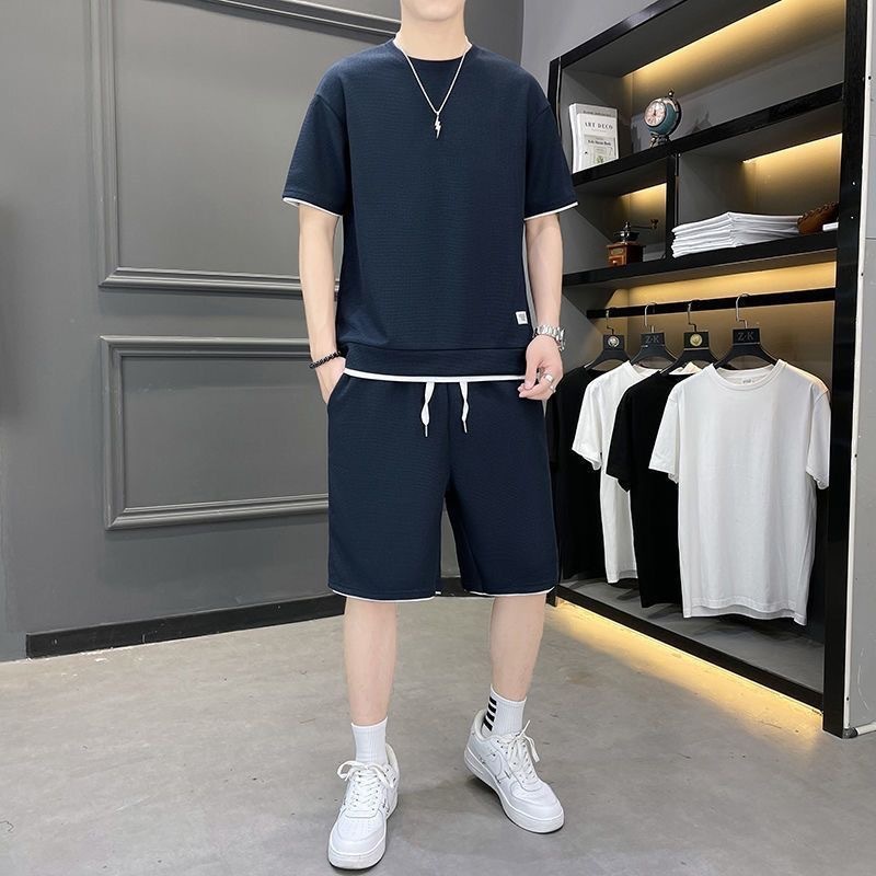 Waffle Sports Suit Men's Top And Shorts Two-piece Set - Image 10
