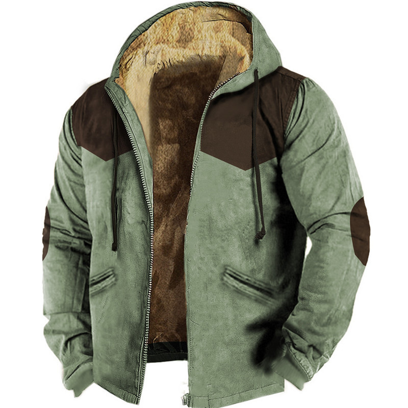 3D Printed Hood Lining Cotton-padded Jacket - Image 2