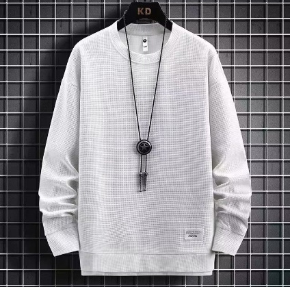 Waffle Casual Sports Round Neck Sweater - Image 9