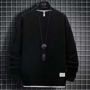 Waffle Casual Sports Round Neck Sweater