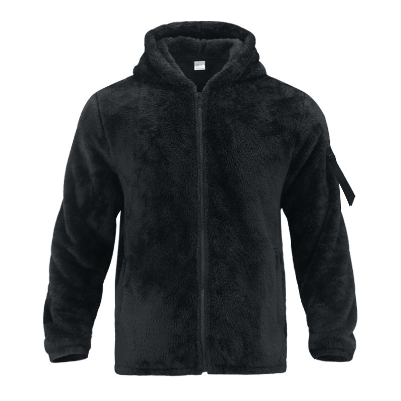 Men's Double-sided Polar Fleece Warm Hooded Zip-up Jacket - Image 8