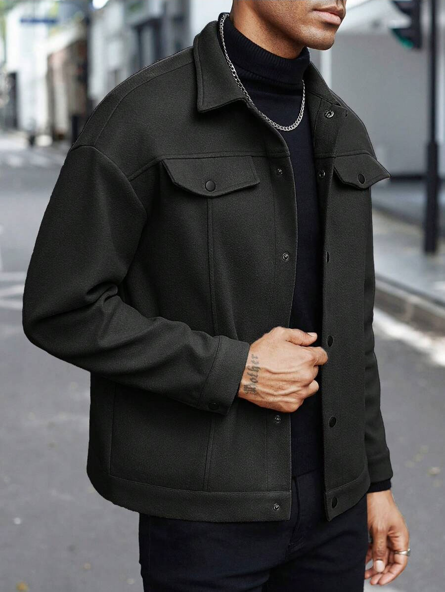 Lapel Woolen New Men's Casual Sports Jacket - Image 10