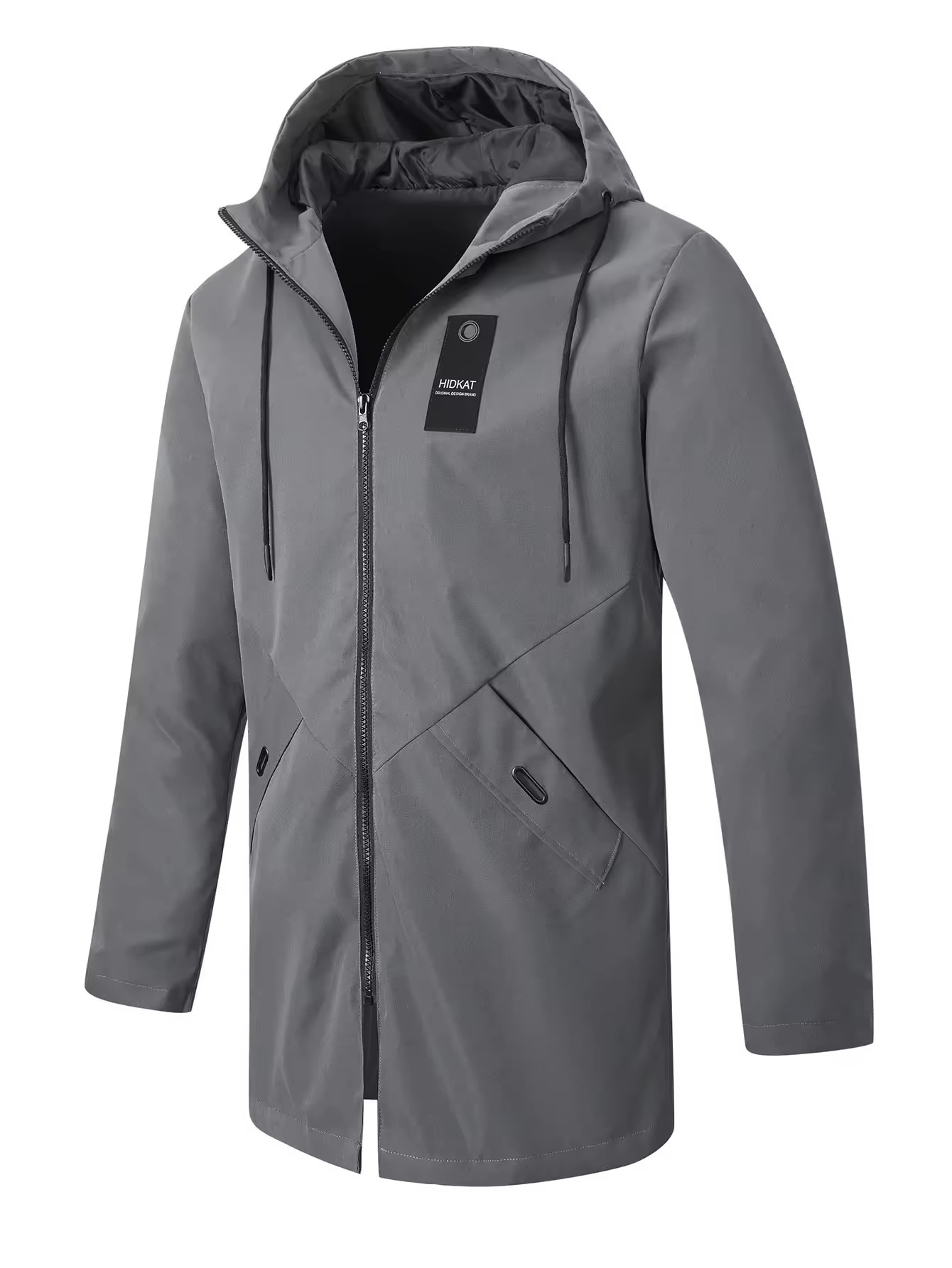 Mid-length Men's Hooded Casual Workwear Shell Jacket Windproof Jacket - Image 7