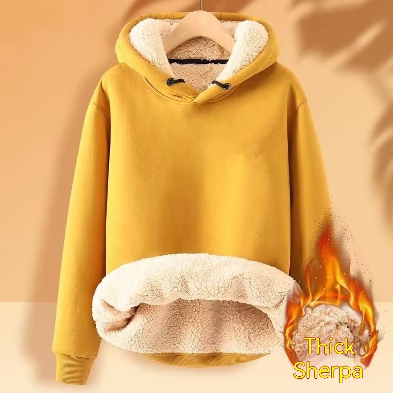 Men's Fleece Hoodie Winter Lined Padded Warm Keeping Loose Hooded Sweater - Image 9