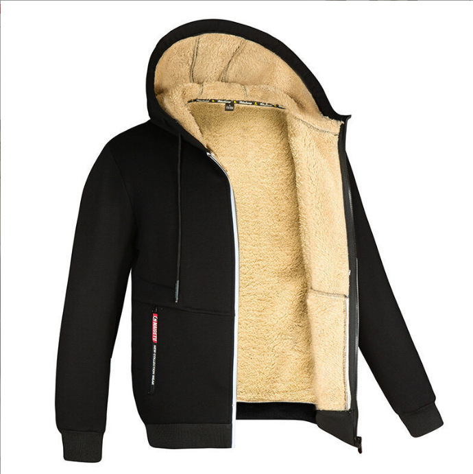 Lamb Fleece Thickened Sports Casual Thickened Hooded Jacket - Image 2