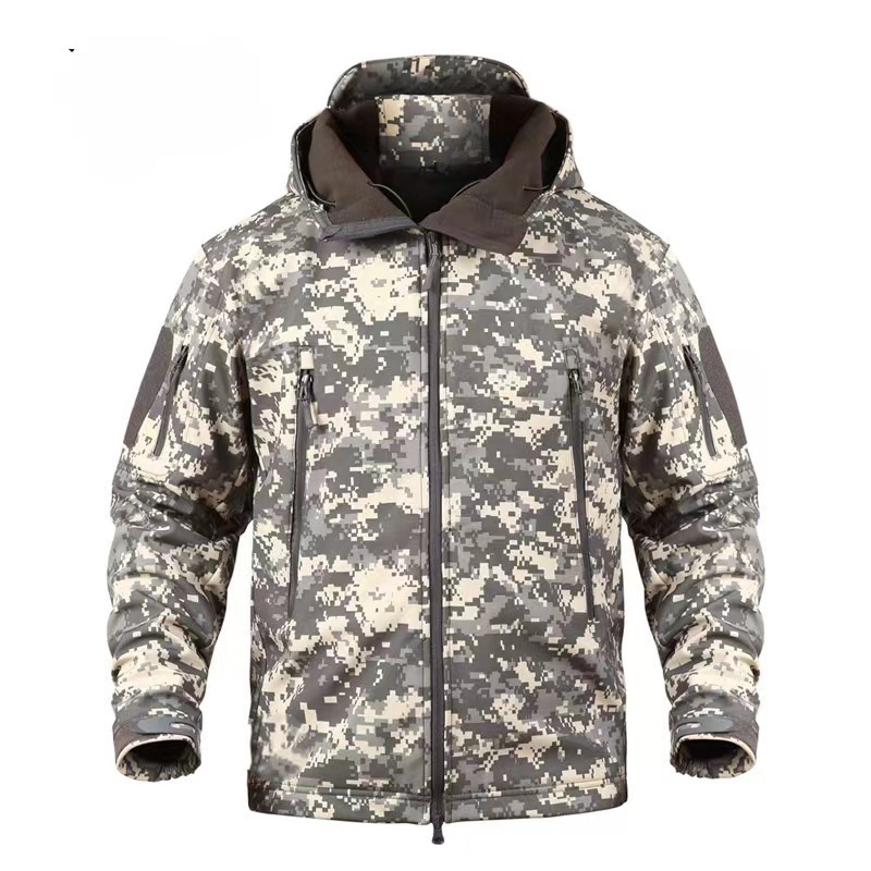 Ruins Russian Camouflage Shark Skin Shell Jacket Suit Fleece-lined Waterproof Tactical Suit - Image 3