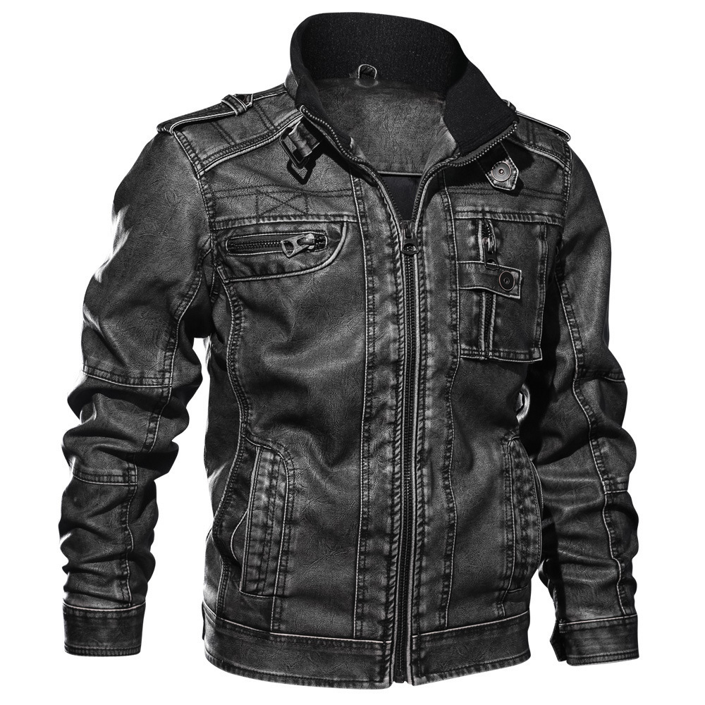 PU Leather Jacket Men's Large Size Autumn And Winter Coat