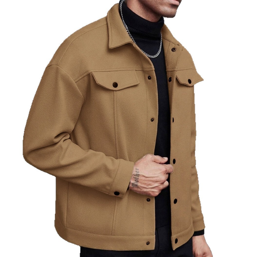 Lapel Woolen New Men's Casual Sports Jacket - Image 8