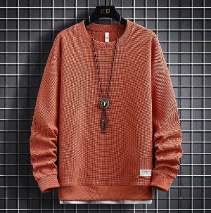 Waffle Casual Sports Round Neck Sweater - Image 10