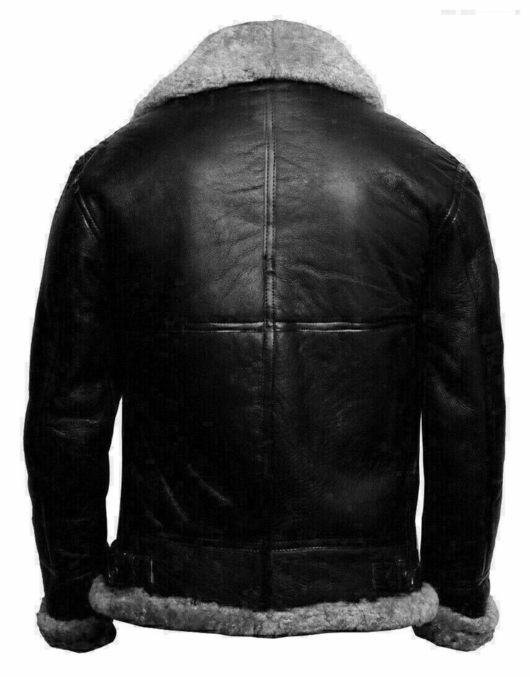 Men's Leather-fur One-piece Lapel Winter Cold-proof Leather Jacke - Image 2