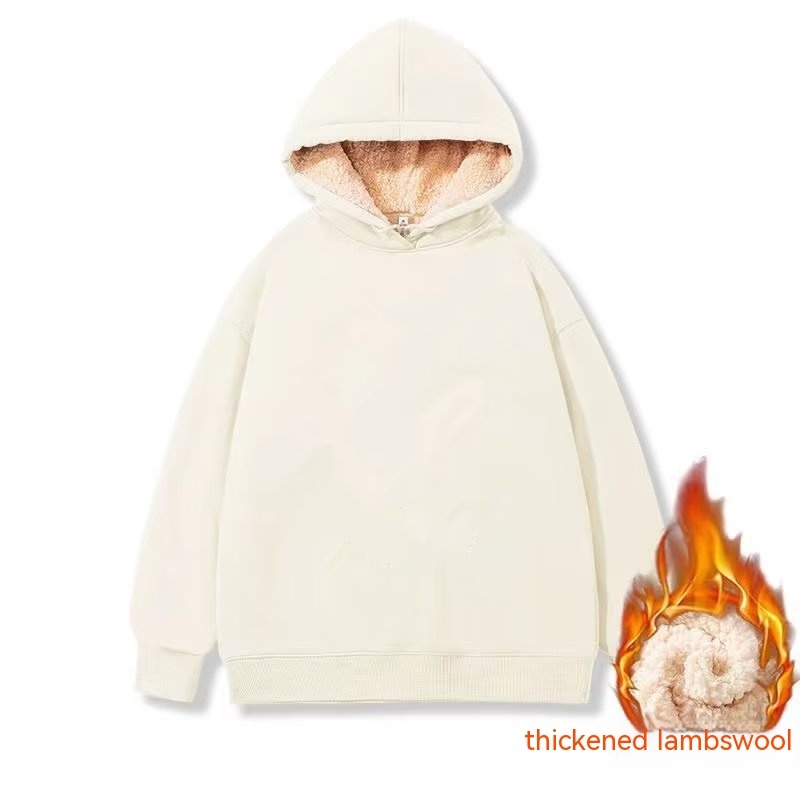 Men's Fleece Hoodie Winter Lined Padded Warm Keeping Loose Hooded Sweater - Image 10