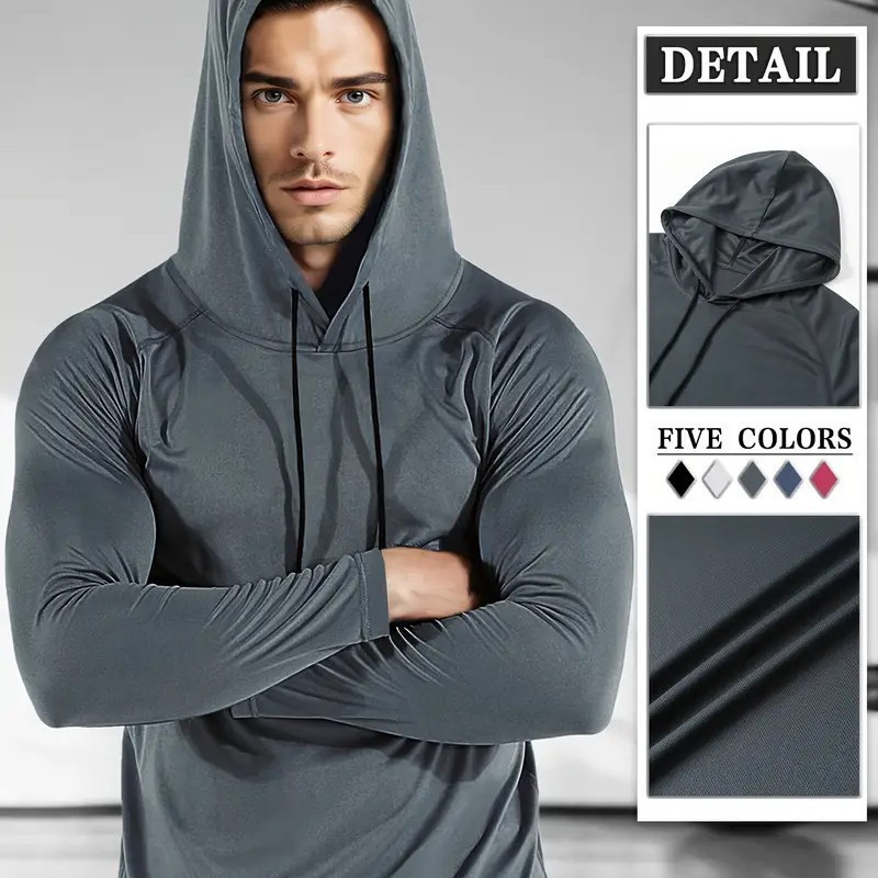 Moisture-wicking Quick-drying Fitness Apparel Long-sleeve Hooded Tophoodie