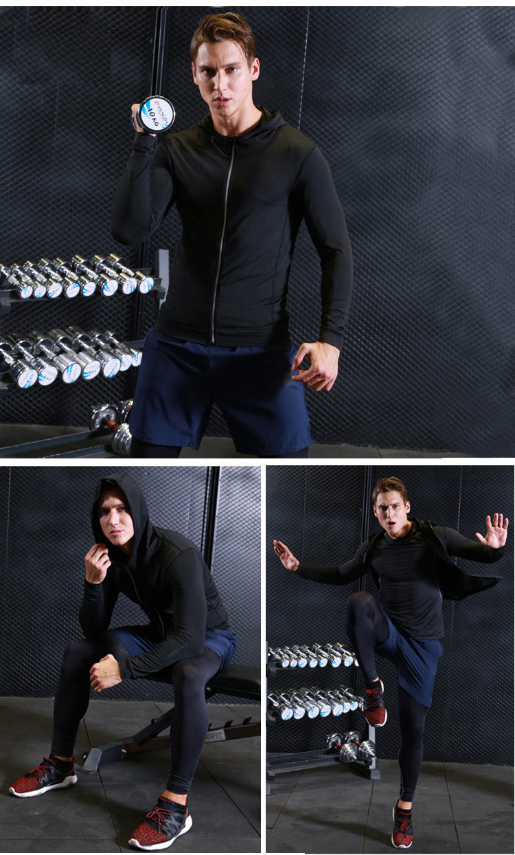 Fall Winter Men's Sports Tight Jacket Casual Hoodie - Image 7
