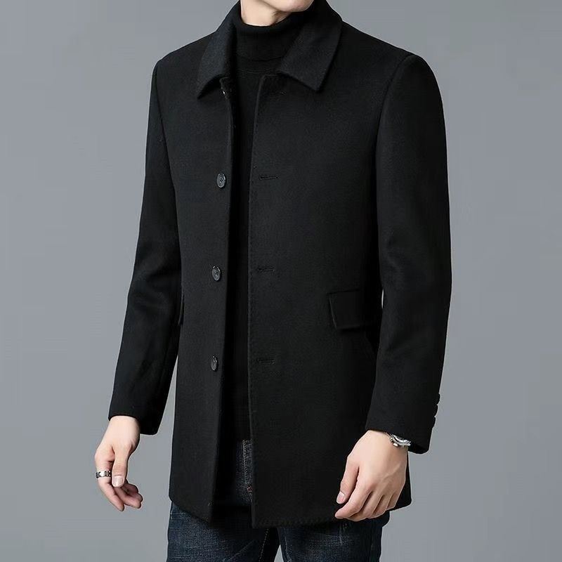 Men's Mid-length Double-sided Four-season Lapel Woolen Coat - Image 4