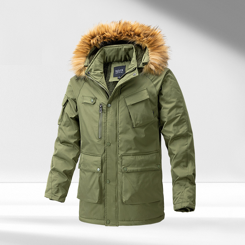 Pure Cotton Coat Cotton-padded Coat New Loose Casual Mid-length Jacket - Image 7