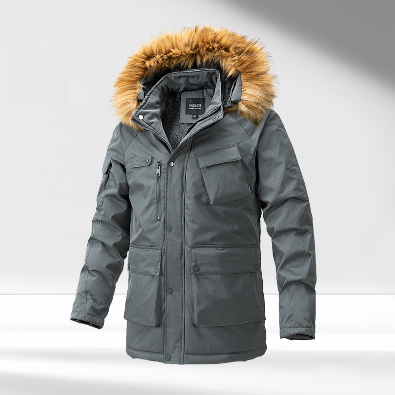 Pure Cotton Coat Cotton-padded Coat New Loose Casual Mid-length Jacket - Image 3