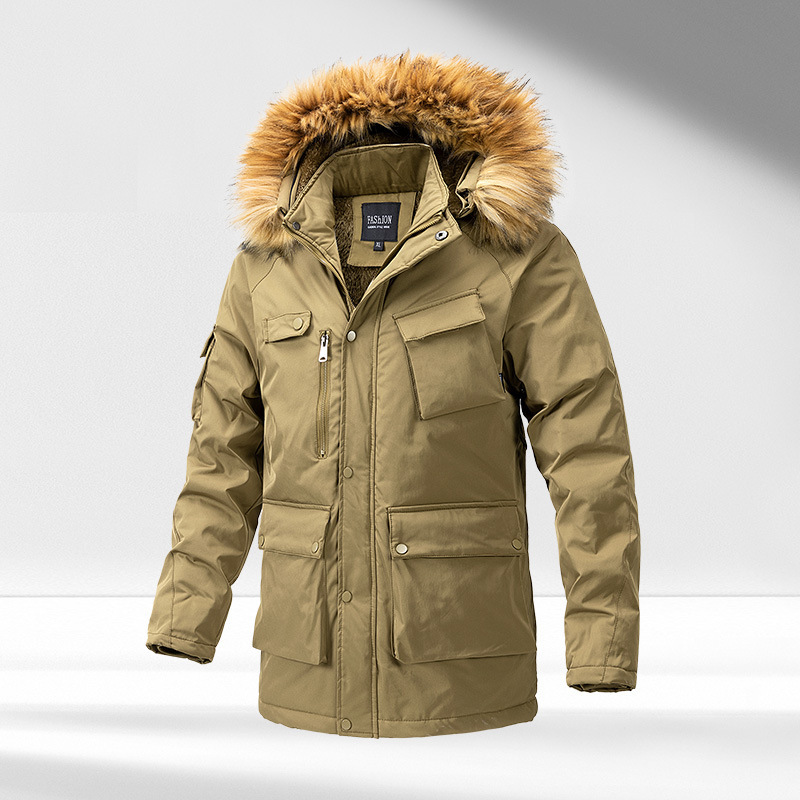 Pure Cotton Coat Cotton-padded Coat New Loose Casual Mid-length Jacket - Image 4